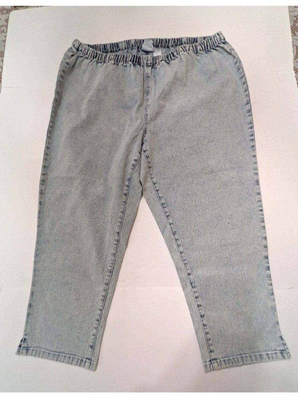 DG2 Diane Gilman Acid Wash Pull On Jeans Pedal Pushers Size 2X Stretch